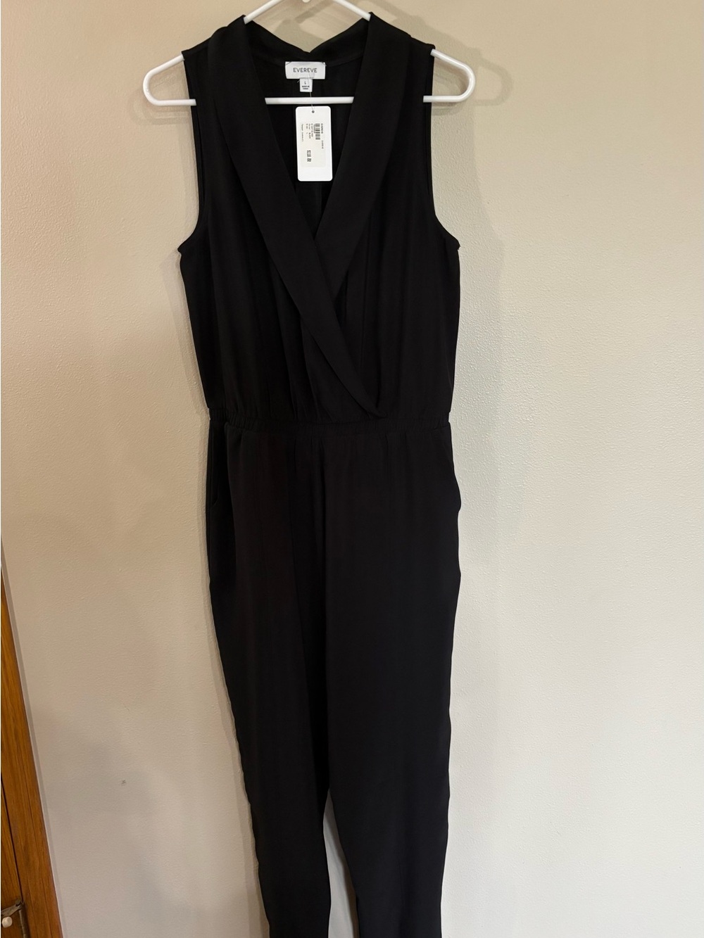 Evereve Black Sleeveless Surplice Jumpsuit